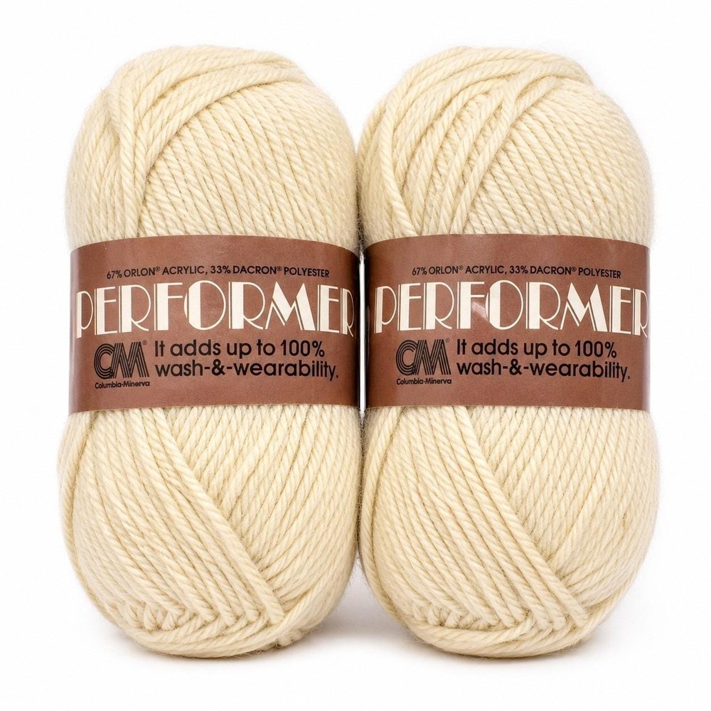 Vintage Columbia Minerva Performer Yarn Lot of 2 Fisherman 3973 3 oz Acrylic